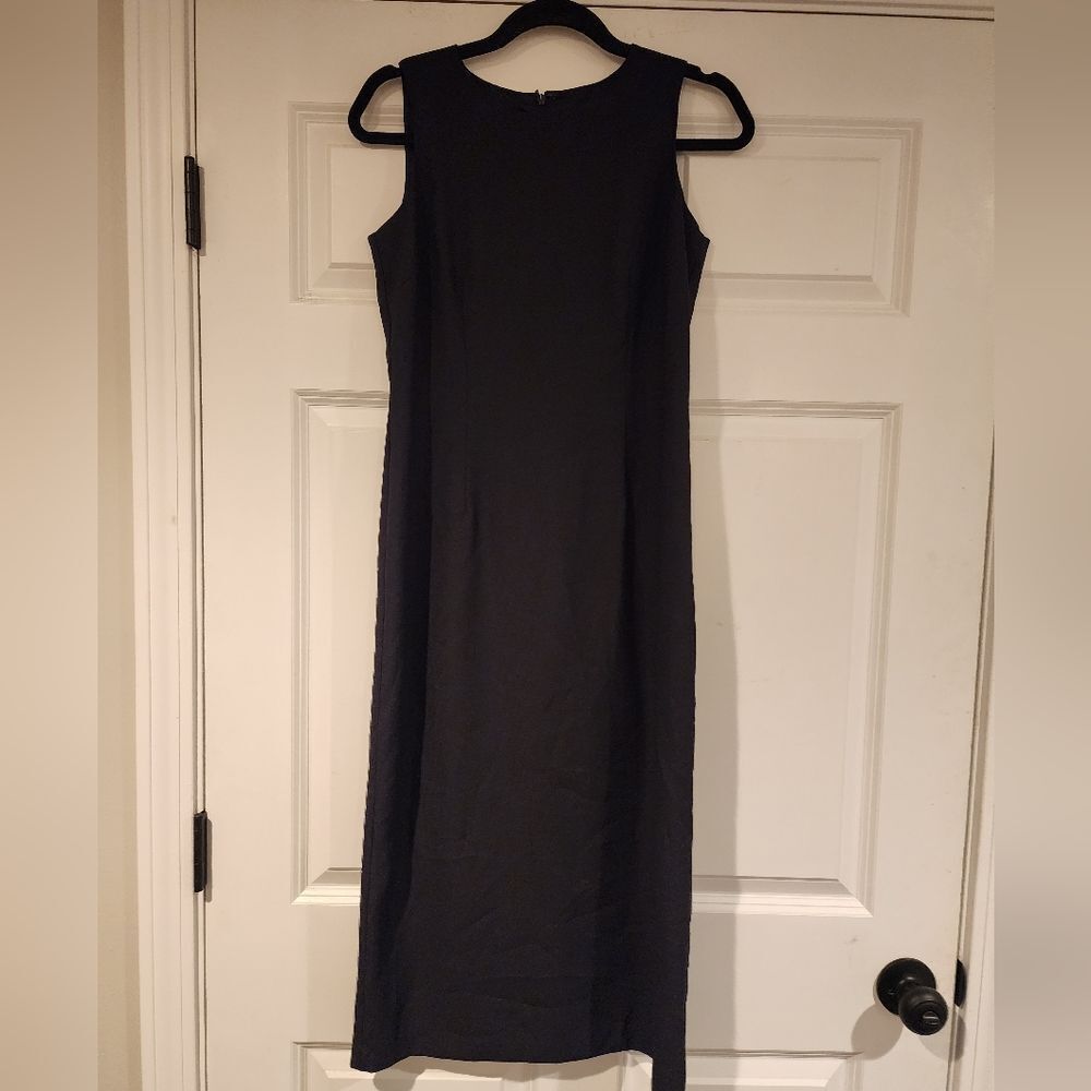 Talbots black sleeveless formal midi dress 8P